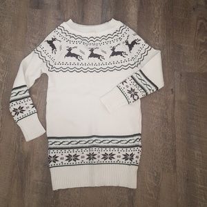 Scoop neck sweater dress